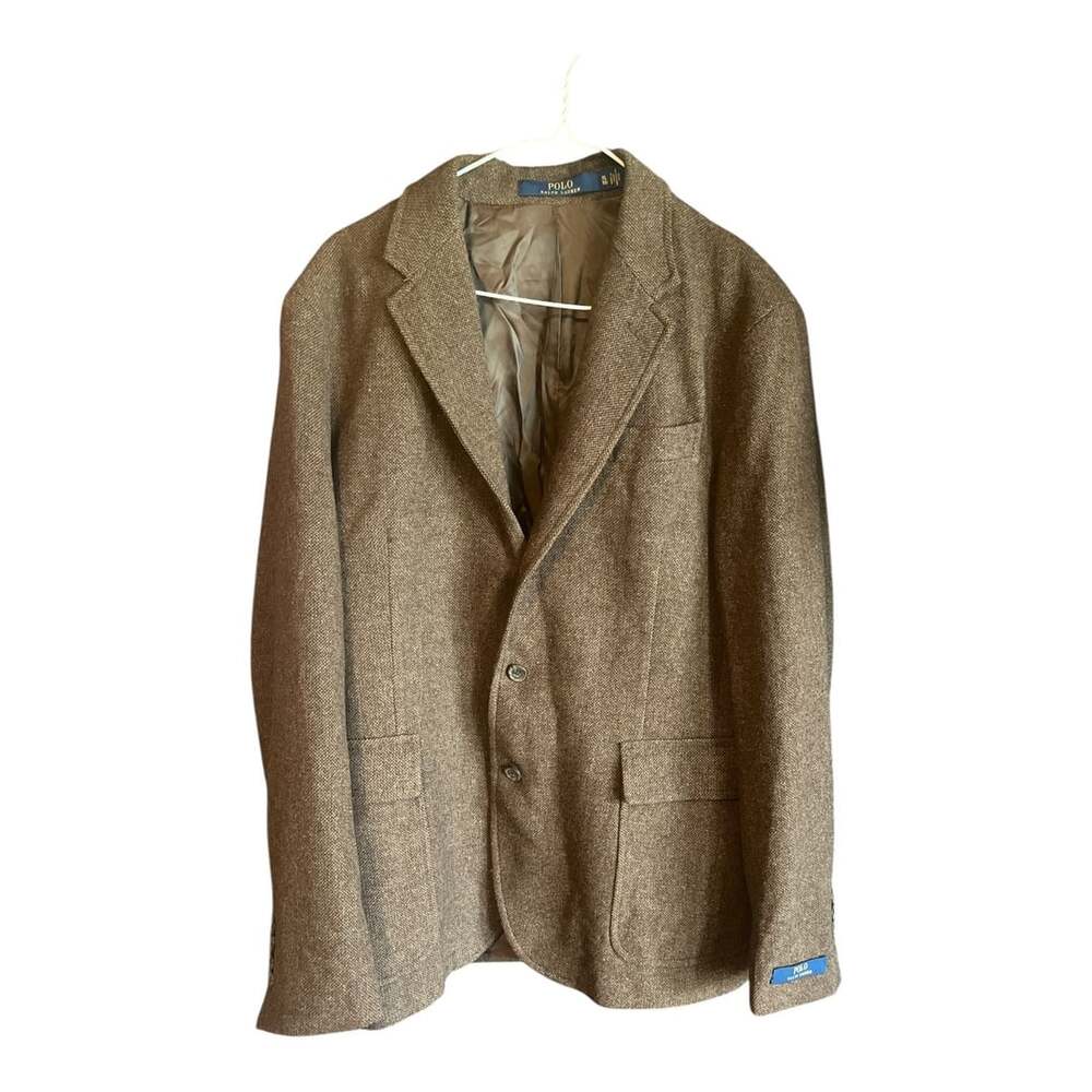 Polo Ralph Lauren Brown Wool Herringbone Tweed Sport Coat Blazer XL
